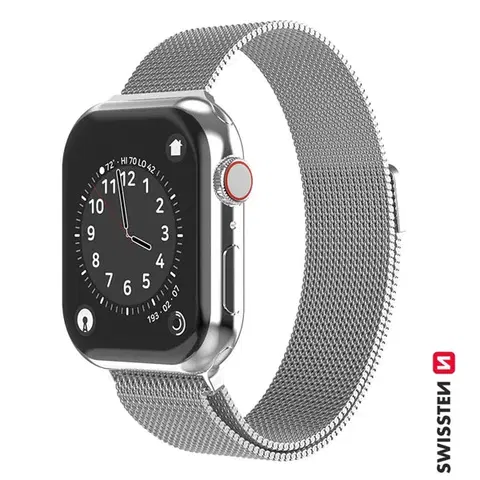 Príslušenstvo k wearables Swissten Milanese Loop remienok pre Apple Watch 42-44, strieborný