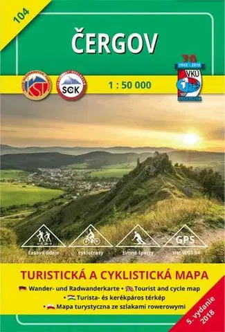 Turistika, skaly Čergov - TM 104 - 1: 50 000