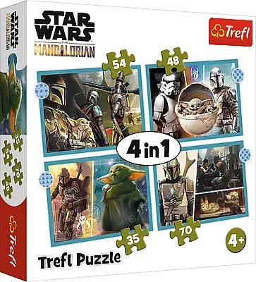 Hračky puzzle TREFL - Puzzle 4v1 - Mandalorian