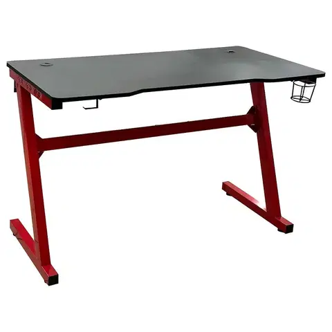Moderné kancelárske stoly Písací stôl pre hráča Besartion 8768 čierna/červená