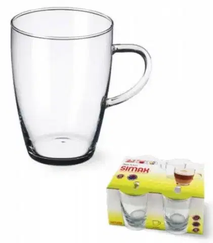 Hrnčeky a šálky SIMAX Hrnček sklenený na čaj, kávu, 400 ml, SIMAX, LYRA 400ml, sada 4 ks