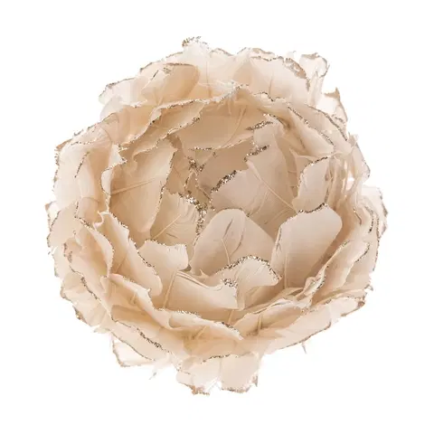 Vianočné dekorácie Závesný kvet z peria ružová, 8 cm