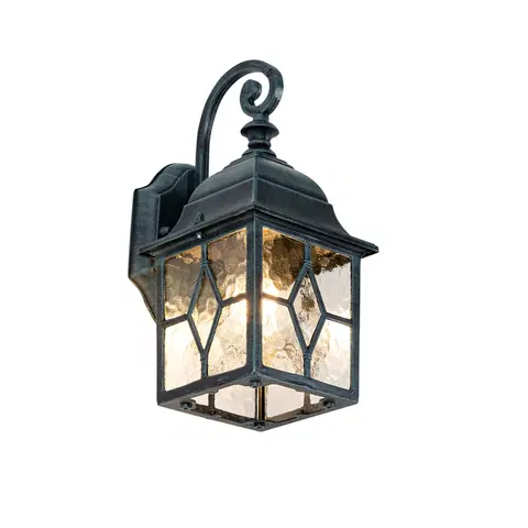 Vonkajsie nastenne svietidla Romantický vonkajší nástenný lampáš tmavozelený - Londýn