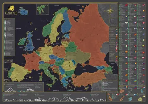 Európa Nástenná mapa Európy (bez stieracej vrstvy), štandardný biely tubus s nálepkou - Kolektív autorov