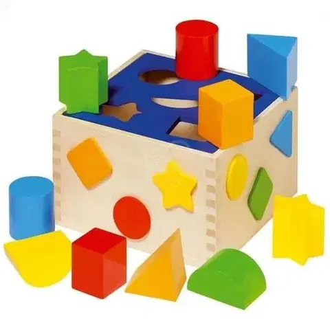 Drevené hračky Goki Drevená kocka Vkladanie tvarov