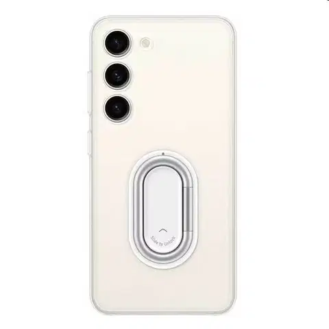 Puzdrá na mobilné telefóny Puzdro Clear Gadget pre Samsung Galaxy S23, transparent (s odnímateľným úchytom) EF-XS911CTEGWW