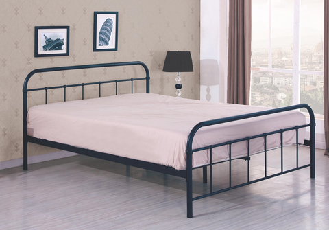 Postele HALMAR Linda 120 kovová jednolôžková posteľ s roštom čierna