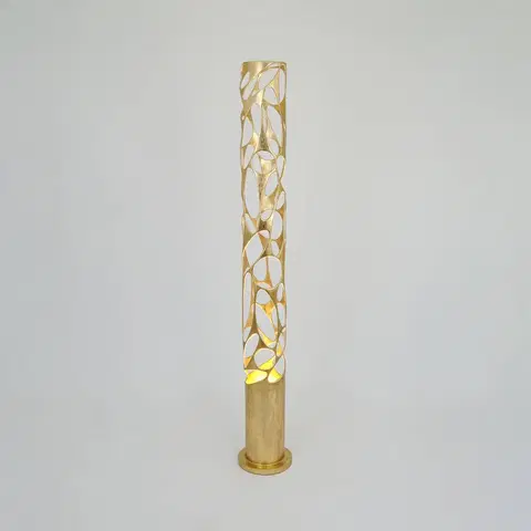 Stojacie lampy Holländer Stojacia lampa Talismano, zlatá farba, výška 176 cm, železo