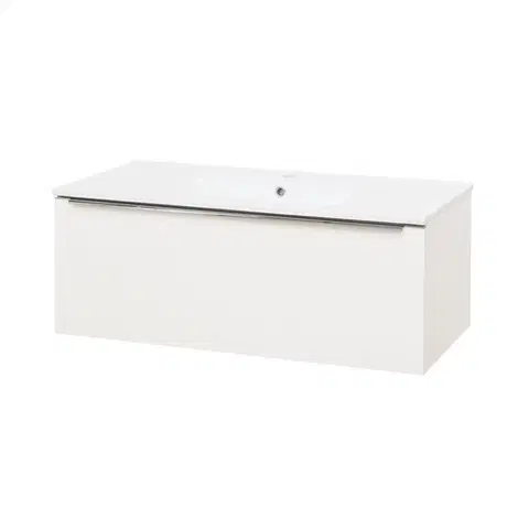 Kúpeľňový nábytok MEREO - Mailo, kúpeľňová skrinka s keramickým umývadlom 101 cm, biela CN517