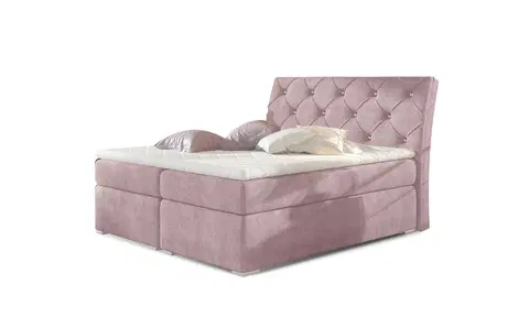 Postele NABBI Beneto 180 čalúnená manželská posteľ s úložným priestorom ružová (Omega 91)