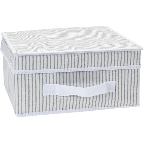 Úložné boxy Textilný úložný box s vekom, biela