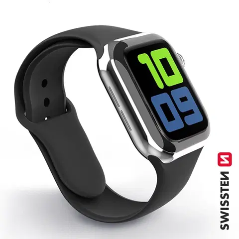 Príslušenstvo k wearables Swissten silikónový remienok pre Apple Watch 42-44, čierna