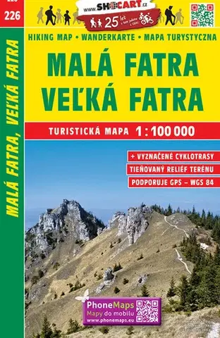 Turistika, skaly Malá Fatra, Veľká Fatra 1:100 000