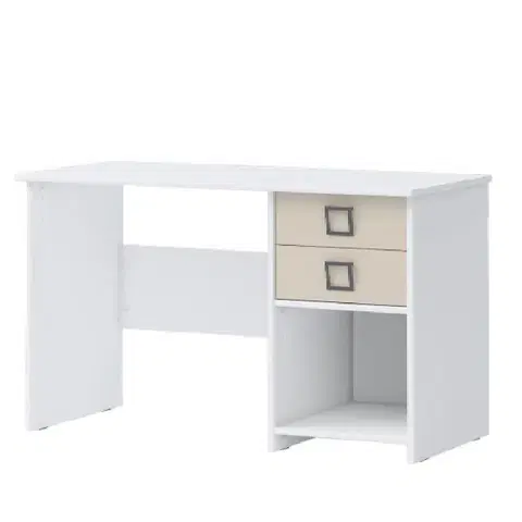 Moderné kancelárske stoly Psací Stůl Kiki KS6-BE/KI-01 white/sand