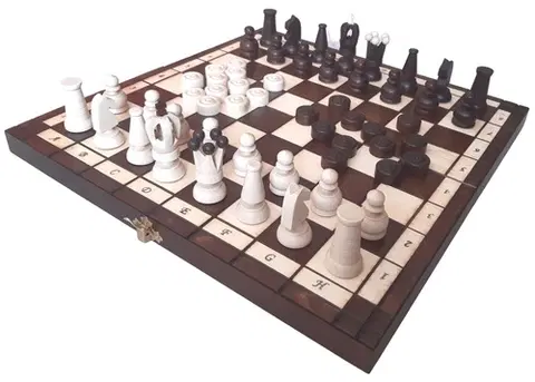 Šachové hry F.P.H.U. "MADOŃ", Poľsko Šachy drevené + Dáma stredné
