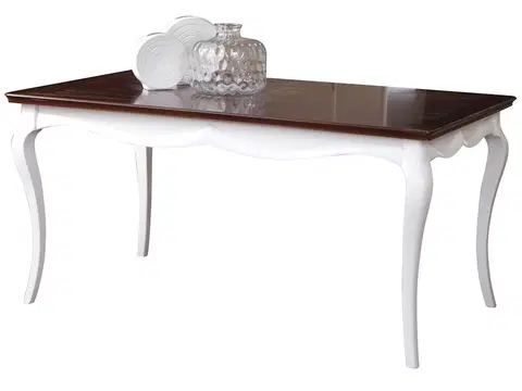 Jedálenské stoly TARANKO Milano MI-S1 rustikálny jedálenský stôl biela / orech Milano