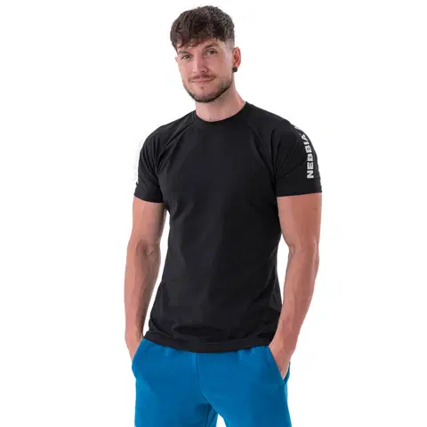 Pánske tričká Pánske športové tričko Nebbia „Essentials“ 326 Black - XXL