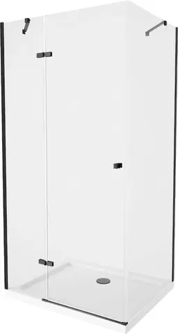 Vane MEXEN/S - Roma sprchovací kút 120x100, transparent, čierna + biela vanička so sifónom 854-120-100-70-00-4010B