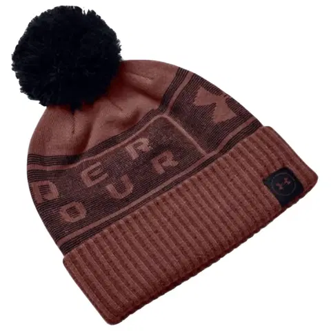 Zimné čiapky Pánska čiapka Under Armour Big Logo Pom Beanie Cinna Red - OSFA