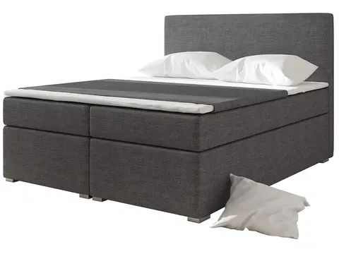 Postele NABBI Diana 140 čalúnená manželská posteľ s úložným priestorom sivá