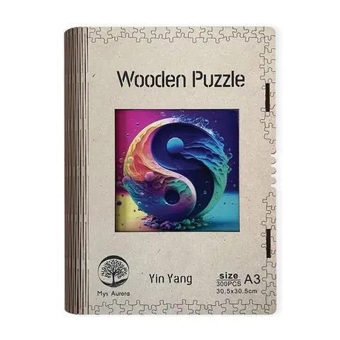 Limitovaná edícia Trigo Drevené puzzle Yin Yang A3