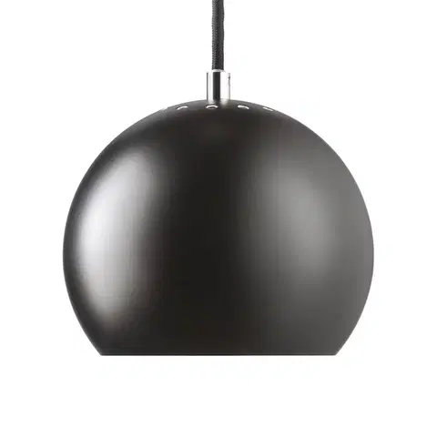 Závesné svietidlá FRANDSEN FRANDSEN Ball závesná lampa, Ø 18 cm, čierna matná