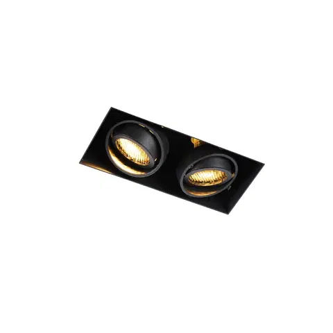 Zapustene svietidla Zapustené bodové čierne 2-svetelné otočné a sklopné Trimless - Oneon Honey