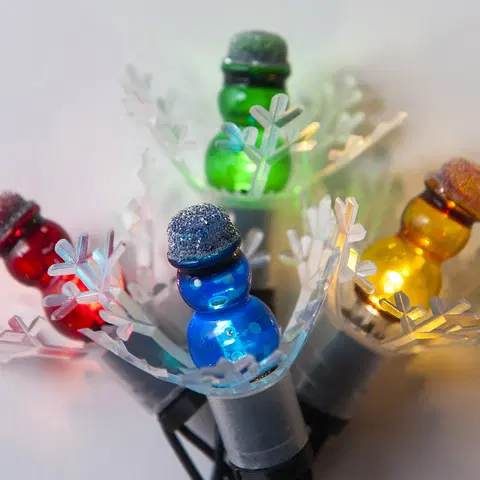 Vianočné dekorácie Svetelná reťaz Astra LED mini Snehuliak farebná, 20 žiaroviek