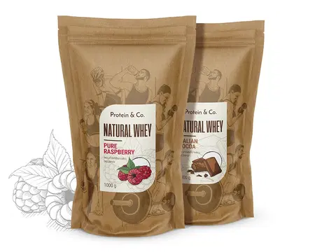 Proteíny Protein&Co. NATURAL WHEY – prémiový protein bez chemie 2 kg Zvoľ príchuť: Dried strawberries, Zvoľ príchuť: Italian cocoa
