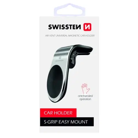 Držiaky na mobil Swissten magnetický držiak do ventilácie auta S-Grip easy mount, strieborná 65010701