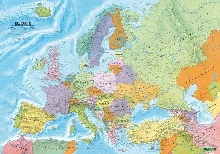 Európa Europa nástenná mapa politická poster 1:6Mil