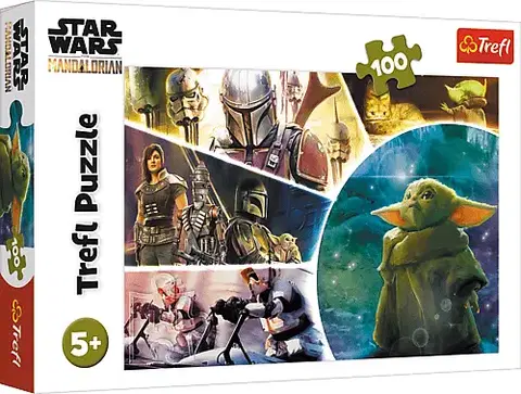 Hračky puzzle TREFL - Puzzle 100 - Baby Yoda / Lucasfilm Star Wars The Mandalorian