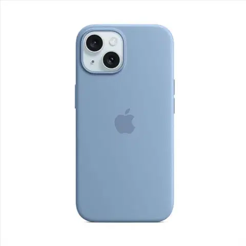 Puzdrá na mobilné telefóny Silikónový zadný kryt pre Apple iPhone 15 Plus s MagSafe, cyprusovo zelená MT183ZM/A