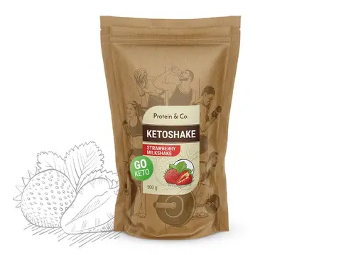 Ketodiéta Protein & Co. Ketoshake – proteínový diétny koktail Váha: 500 g, Zvoľ príchuť: Strawberry milkshake