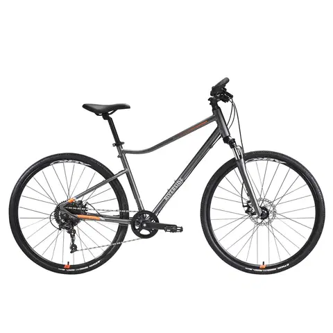 bicykle Trekingový bicykel Riverside 700 sivo-oranžový