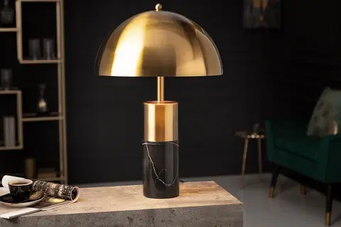 Stolné lampy LuxD 25540 Dizajnová stolová lampa Aamira 52 cm čierno-zlatá