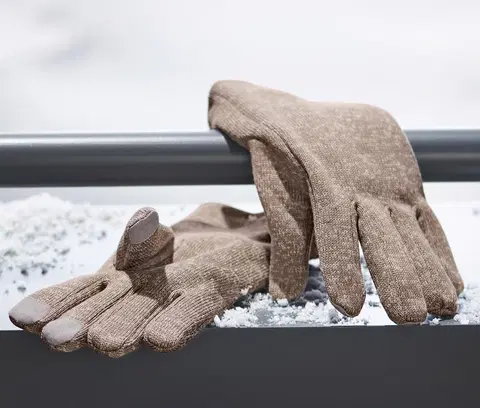 Gloves & Mittens Rukavice z pleteného flísu, hnedé