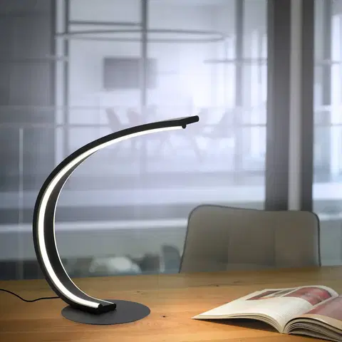 SmartHome stolové lampy Q-Smart-Home Paul Neuhaus Q-VITO stolová LED, ohnutá, čierna