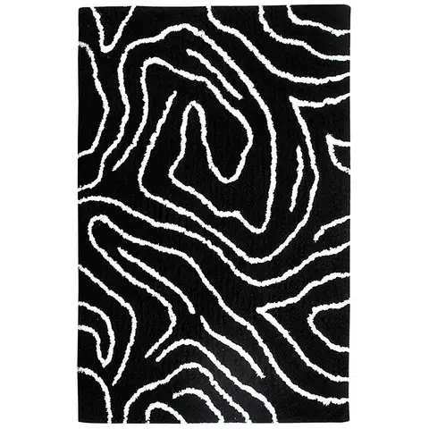 Moderné koberce Koberec Shaggy BlackCurves 1,6/2,3 PSR-13557 čierný