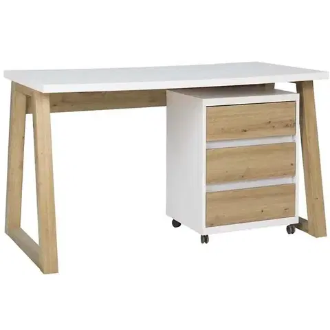 Moderné kancelárske stoly Set Iga I Písací stôl + Skrinka na kolieskach