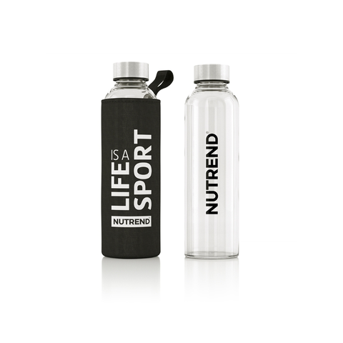 Fľaše na pitie Sklenená flaša s termo obalom Nutrend Active Lifestyle 500 ml čierna