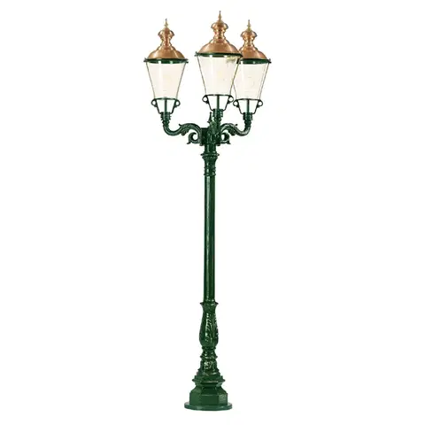 Verejné osvetlenie K.S. Verlichting Troj-plameňový svietnik Parijs, zelený