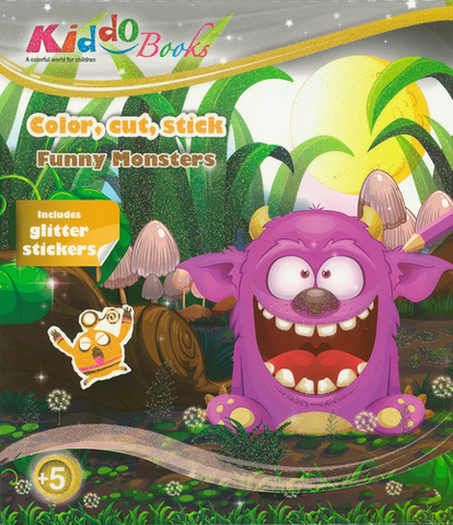 V cudzom jazyku Kiddo - Funny Monsters with Glitter Stickers