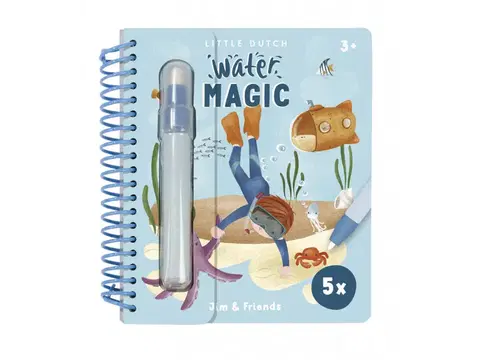 Kreatívne a výtvarné hračky LITTLE DUTCH - Kniha kúzlenia s vodou Jim & Friends