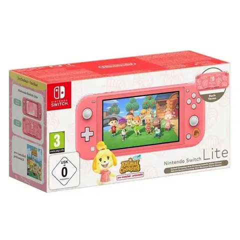 Herné konzoly Nintendo Switch Lite, coral + Animal Crossing New Horizons NSH131