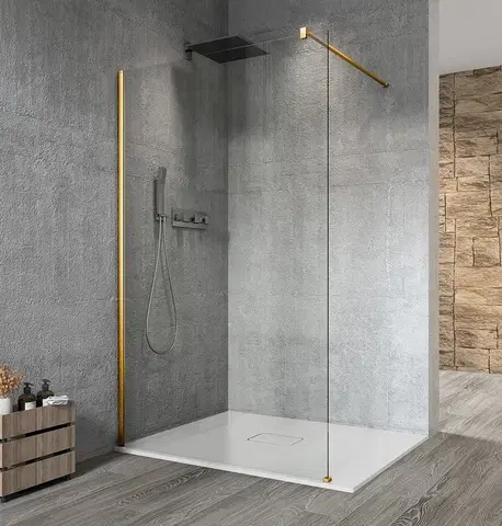 Sprchové dvere GELCO - VARIO GOLD jednodielna sprchová zástena na inštaláciu k stene, číre sklo, 700 mm GX1270GX1016