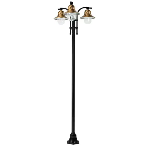 Verejné osvetlenie K.S. Verlichting 3-svetelné stĺpikové svietidlo Toscane, čierne