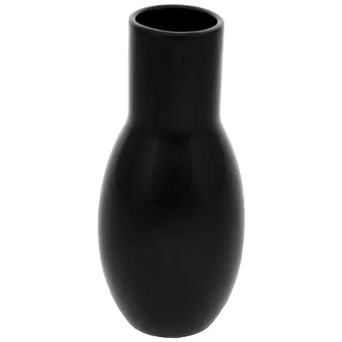 Vázy keramické Keramická váza Belly, 9 x 21 x 9 cm, čierna