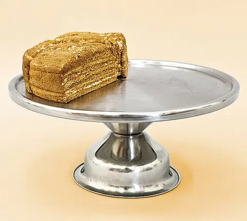 Podnosy a tácky Nerezový podnos na tortu, pr. 34 cm