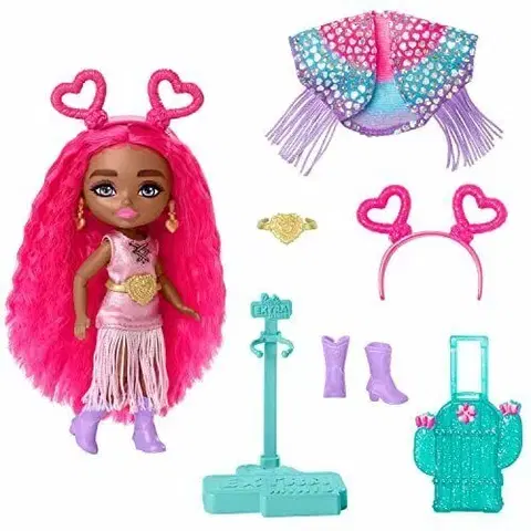 Hračky bábiky MATTEL -  Mattel Barbie Extra minis Lalka Hippie